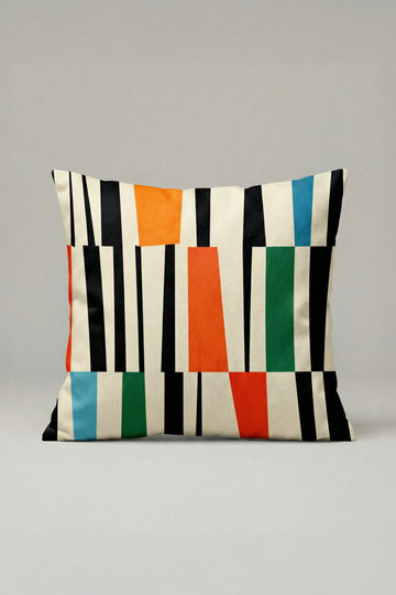 Renk Bloklu Geometrik Kırlent Kılıfı 011 – Modern 45x45 cm Dekoratif Yastık Kılıfı
