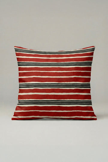 Kırmızı Çizgili Modern Kırlent Kılıfı 014 – 45x45 cm Dekoratif Yastık Kılıfı