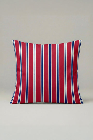 Kırmızı Marin Çizgili Kırlent Kılıfı 016 – 45x45 cm Dekoratif Yastık Kılıfı
