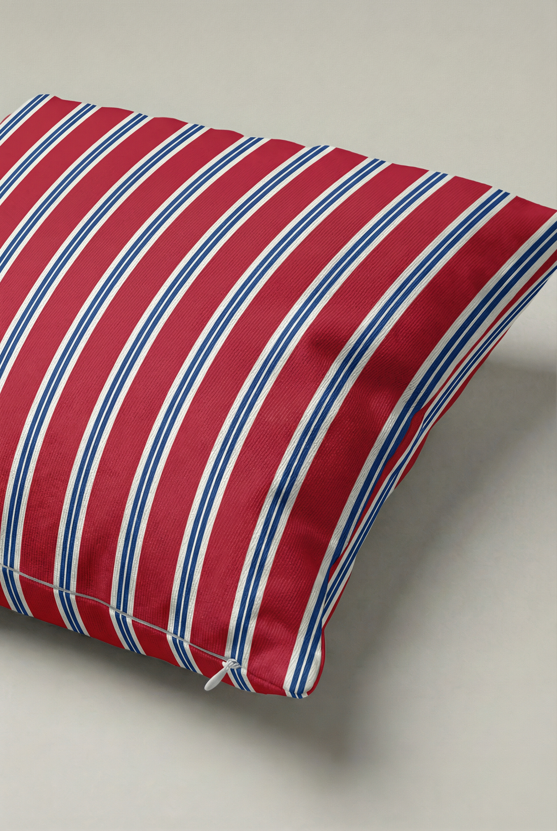 Kırmızı Marin Çizgili Kırlent Kılıfı 016 – 45x45 cm Dekoratif Yastık Kılıfı