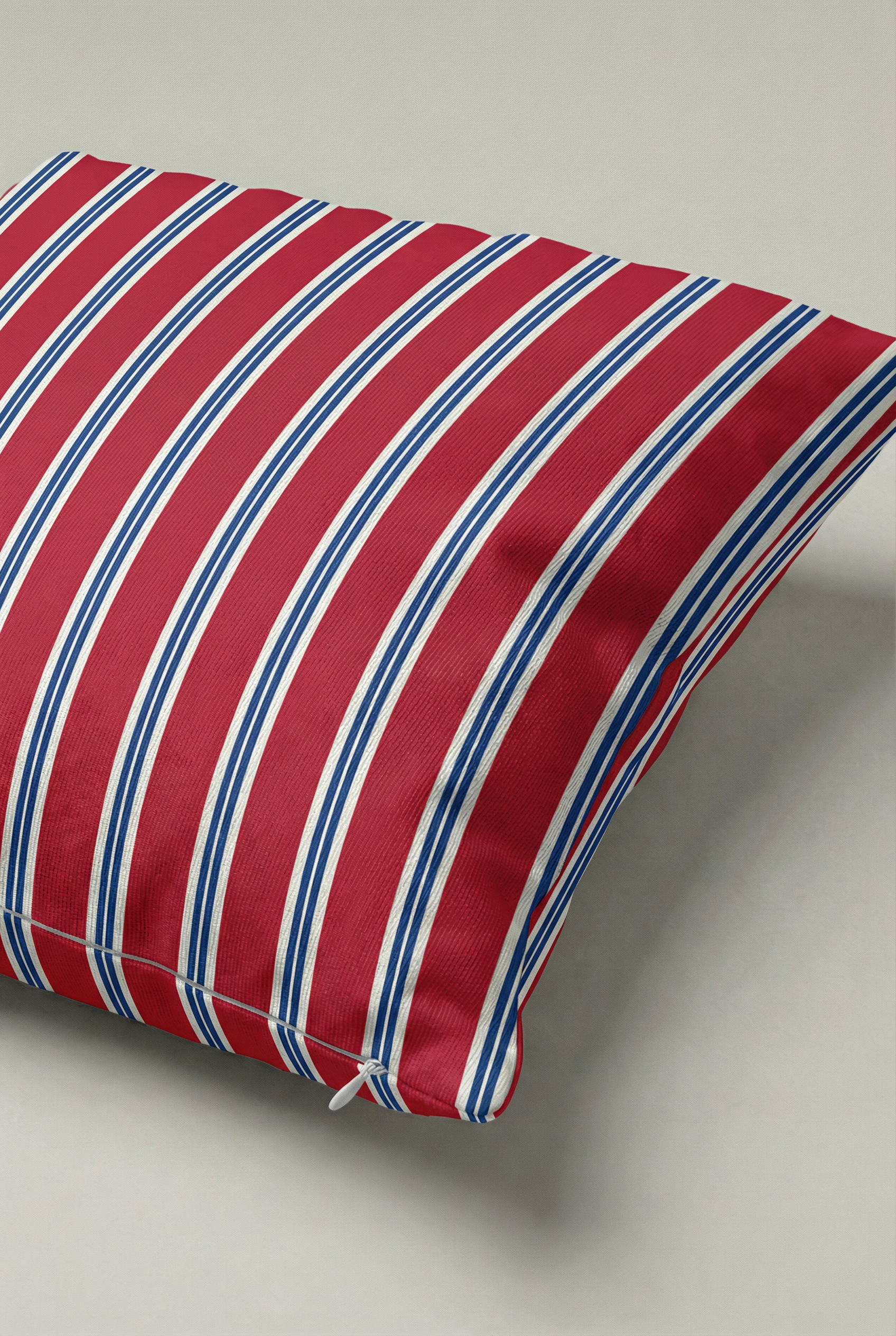 Kırmızı Marin Çizgili Kırlent Kılıfı 016 – 45x45 cm Dekoratif Yastık Kılıfı