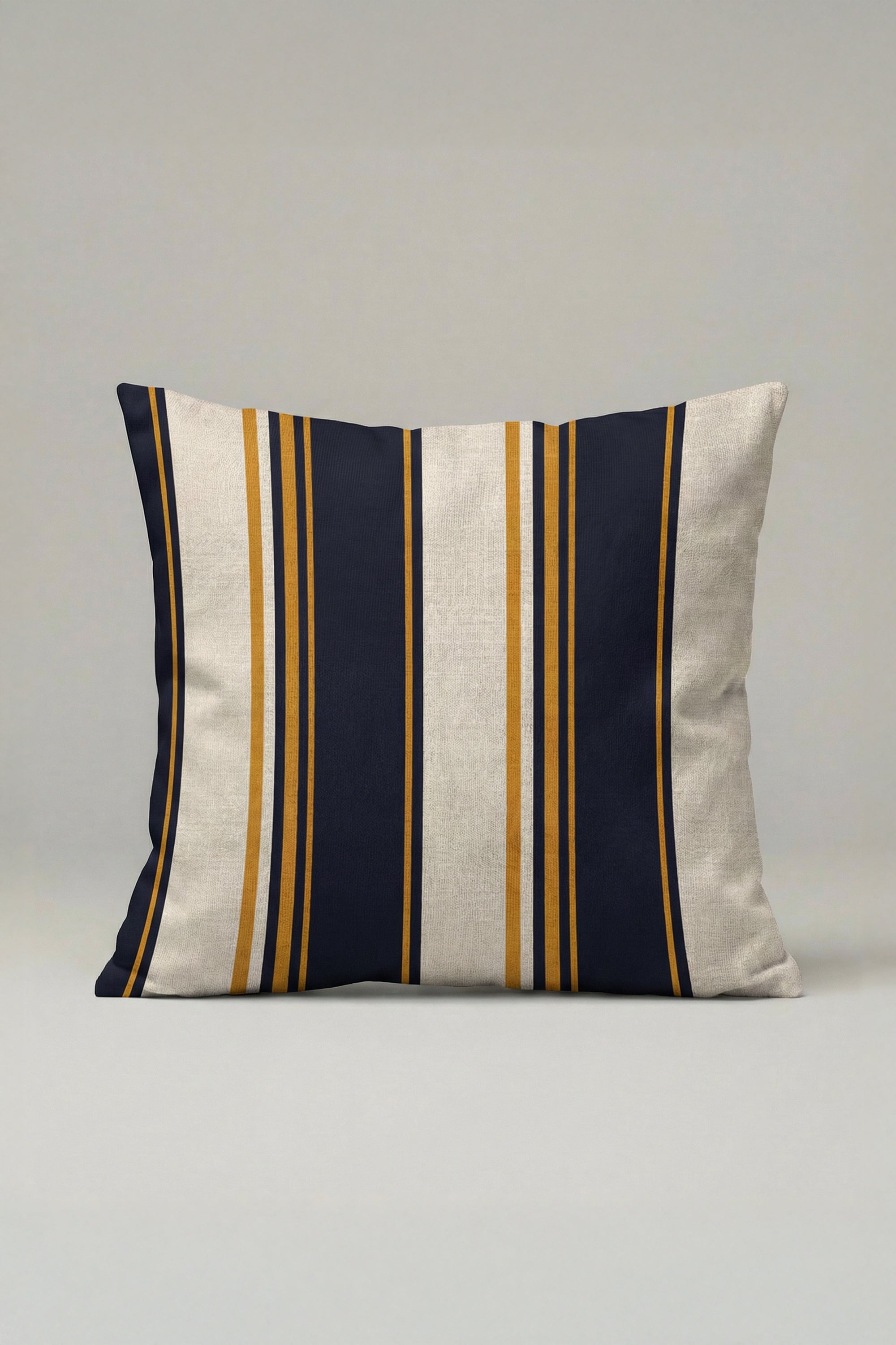 Lacivert Hardal Çizgili Dekoratif Kırlent Kılıfı 017 – Modern Marin 45x45 cm
