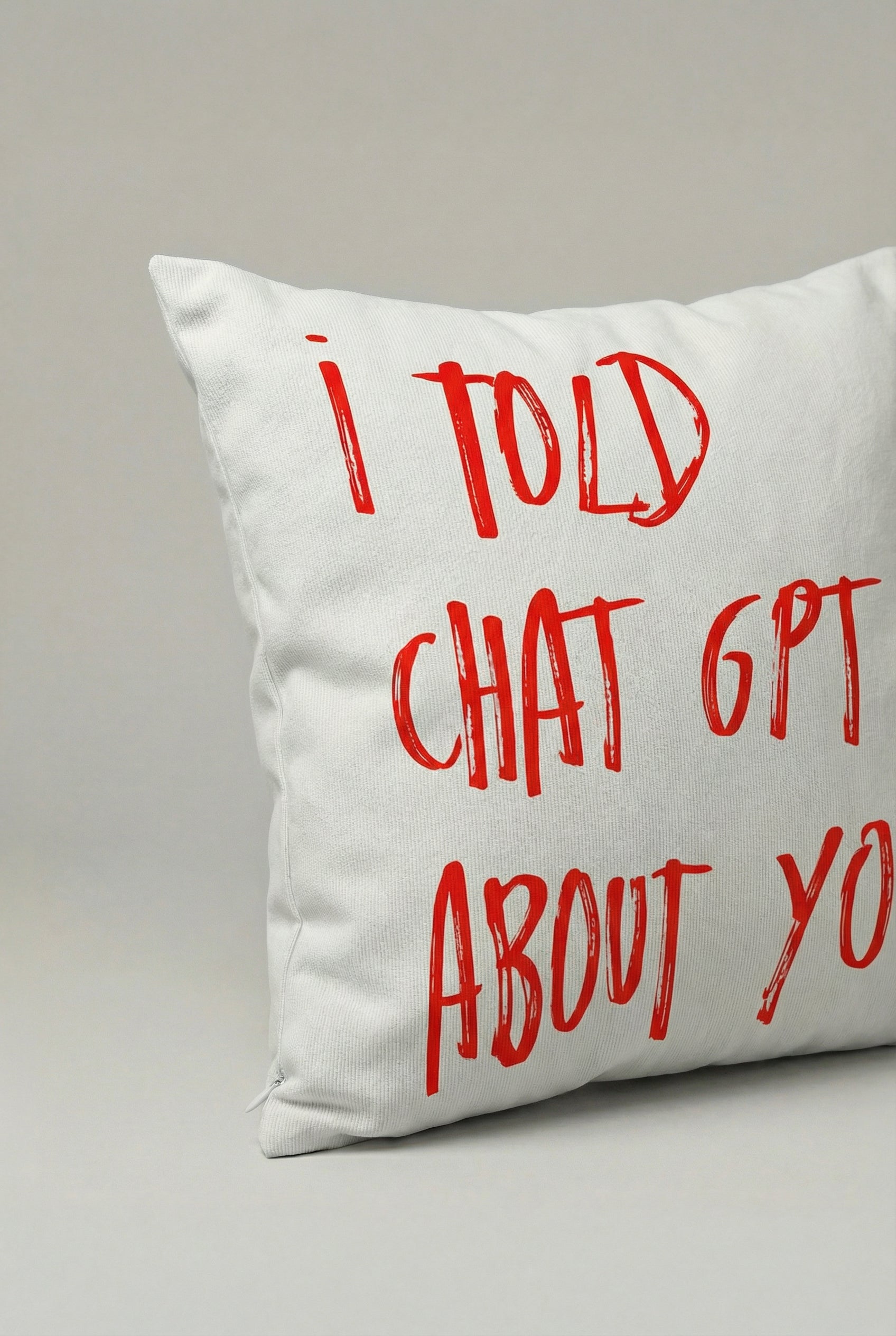 I Told C.h.a.t. GPT About You Kırlent Kılıfı 020 – Modern 45x45 cm Dekoratif Yastık Kılıfı