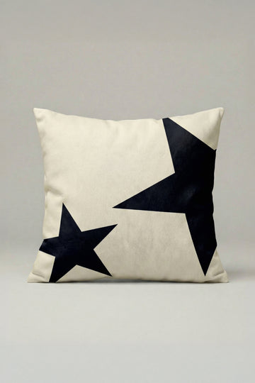 Modern Siyah Kontrast Desenli Kırlent Kılıfı 030 – 45x45 cm Dekoratif Yastık Kılıfı