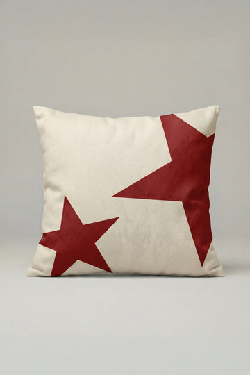 Modern Kırmzı Kontrast Desenli Kırlent Kılıfı 031 – 45x45 cm Dekoratif Yastık Kılıfı