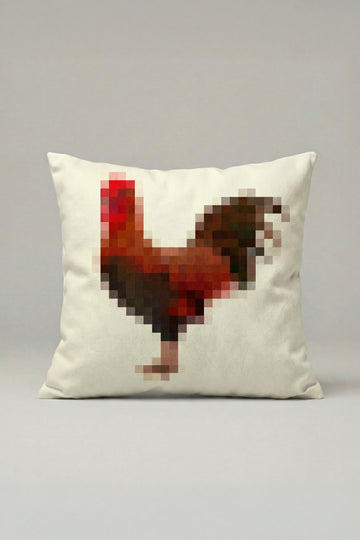 Pixel Horoz Kırlent Kılıfı 050 – Modern Dijital Sanat Dekoratif Yastık Kılıfı 45x45 cm