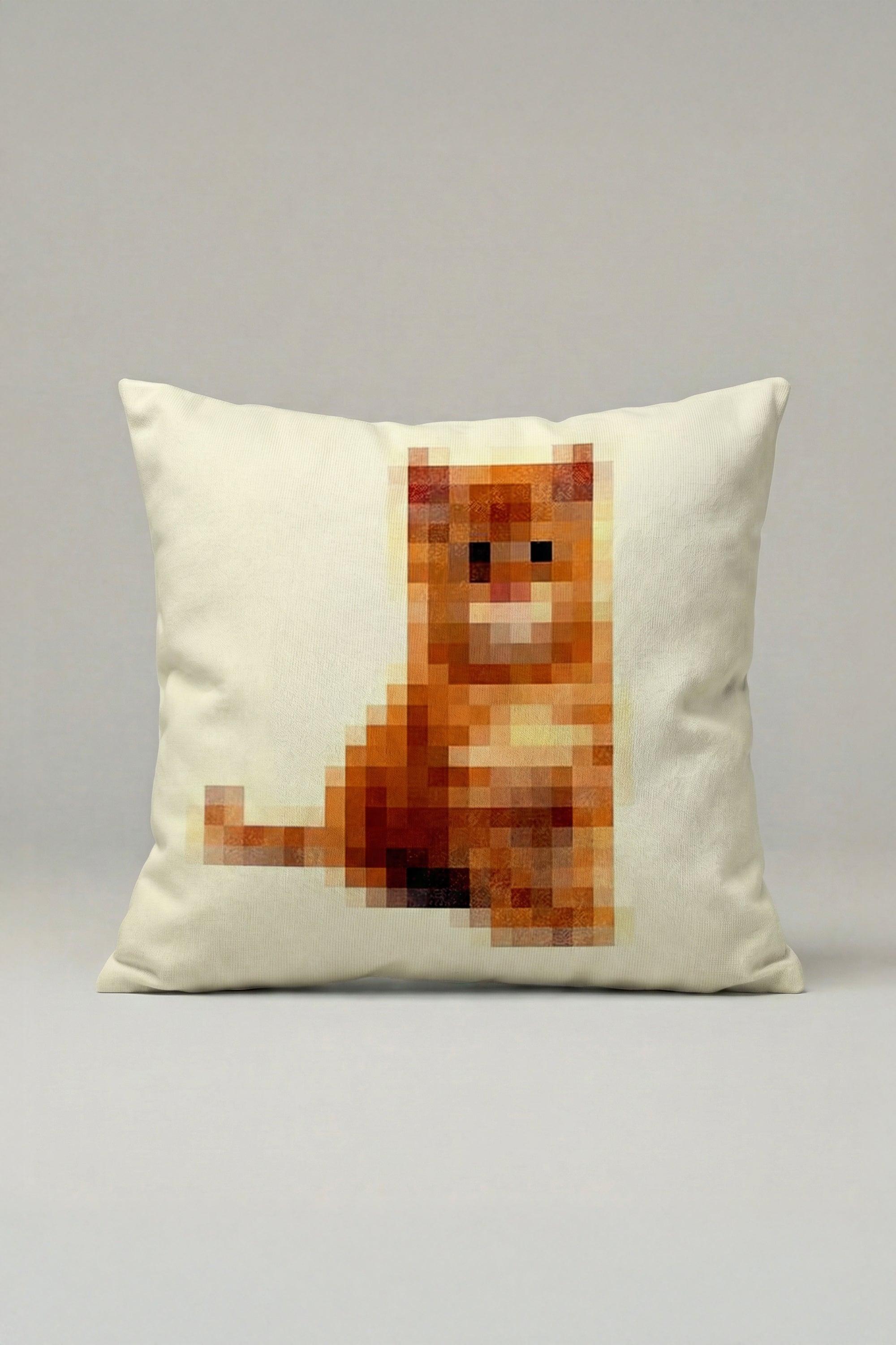 Pixel Kedi Kırlent Kılıfı 051 – Modern Dijital Sanat Dekoratif Yastık Kılıfı 45x45 cm