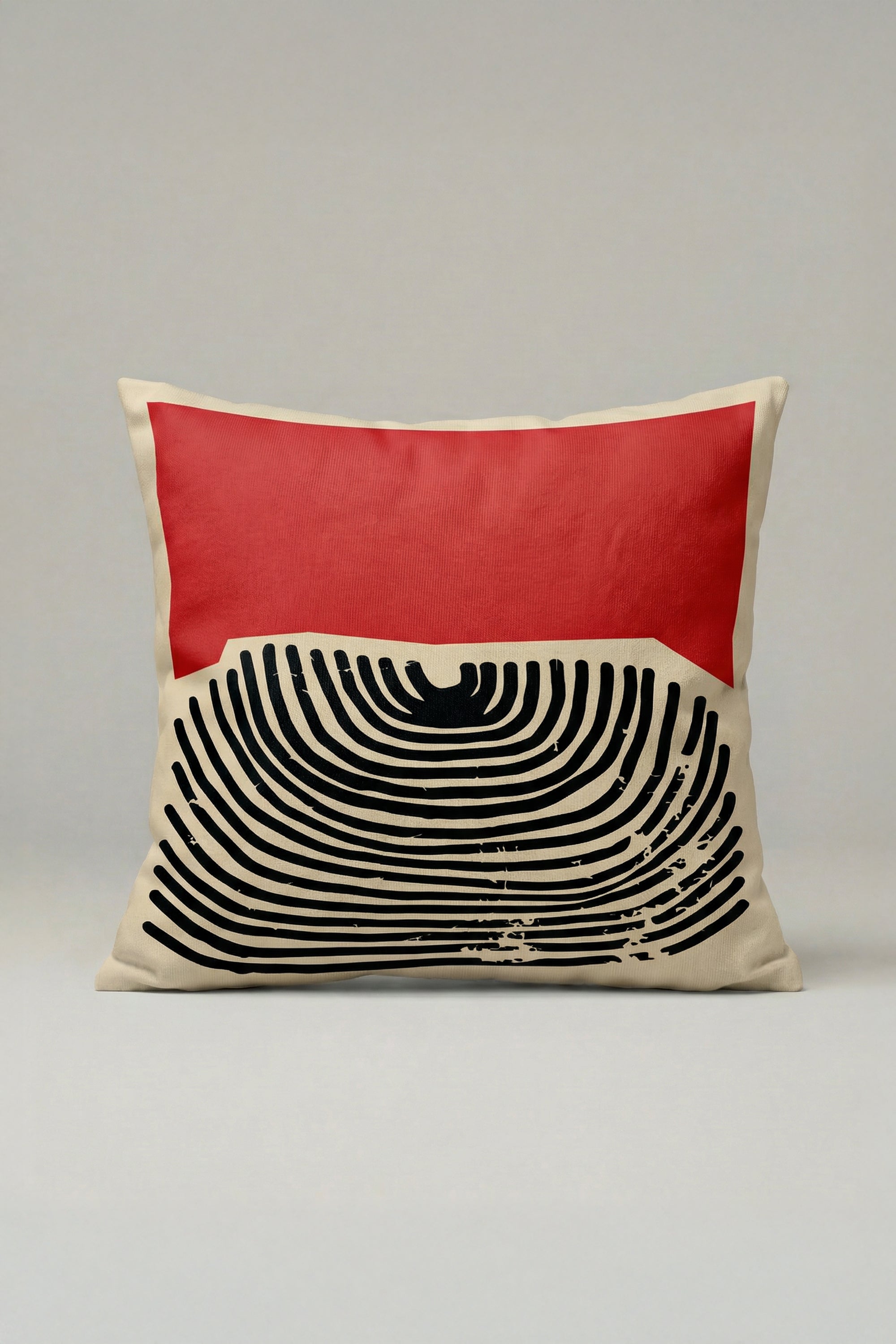 Kırmızı Blok Geometrik Desenli Kırlent Kılıfı 054 –  Yastık Kılıfı 45x45 cm