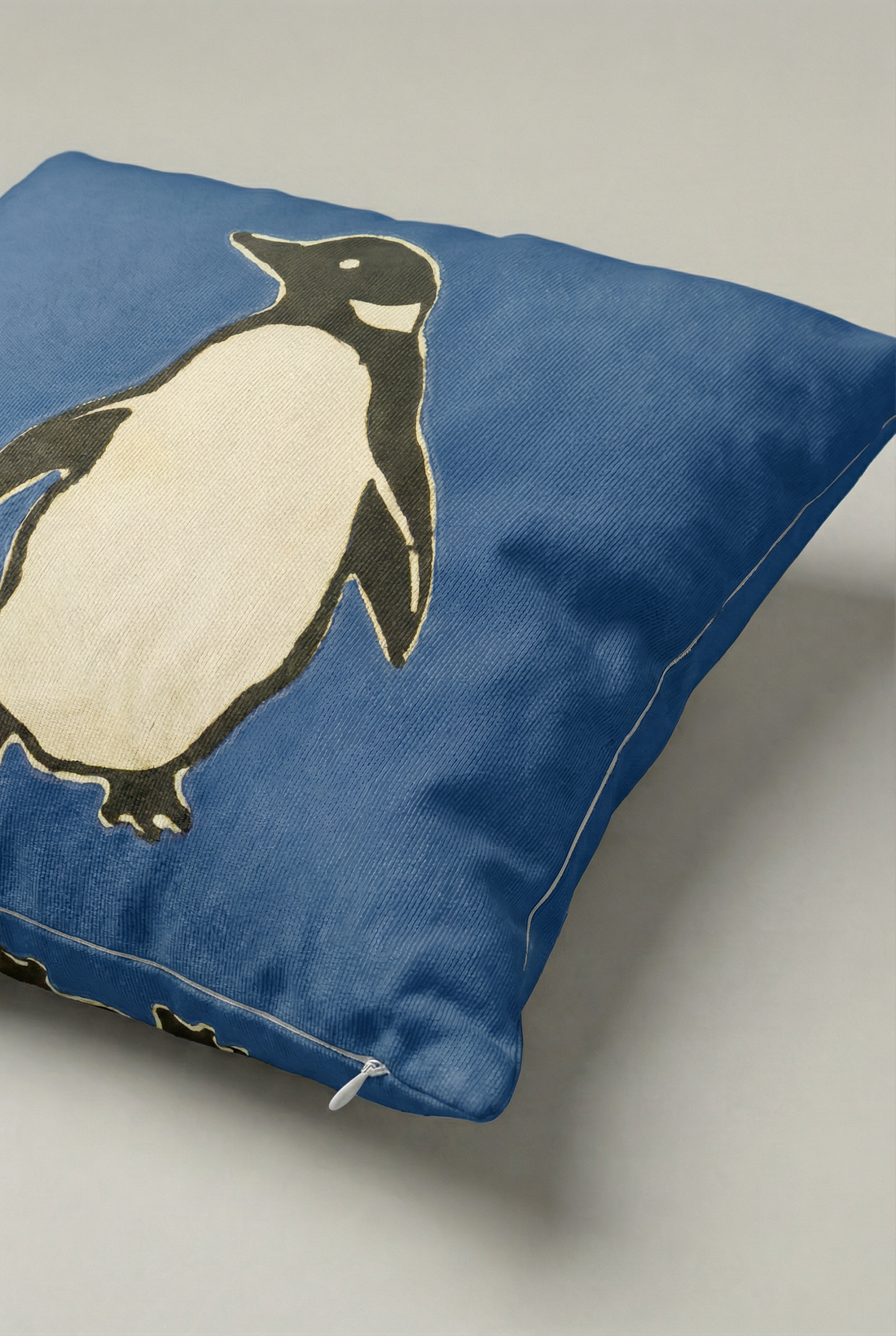 Penguen Desenli Kırlent Kılıfı 061 – Lacivert Yastık Kılıfı 45x45 cm