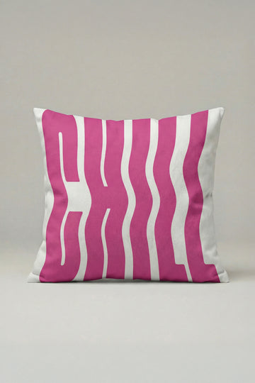 Pembe Dalgalı Çizgi Desenli Dekoratif Kırlent Kılıfı 068 – Modern & Enerjik Tasarım 45x45 cm
