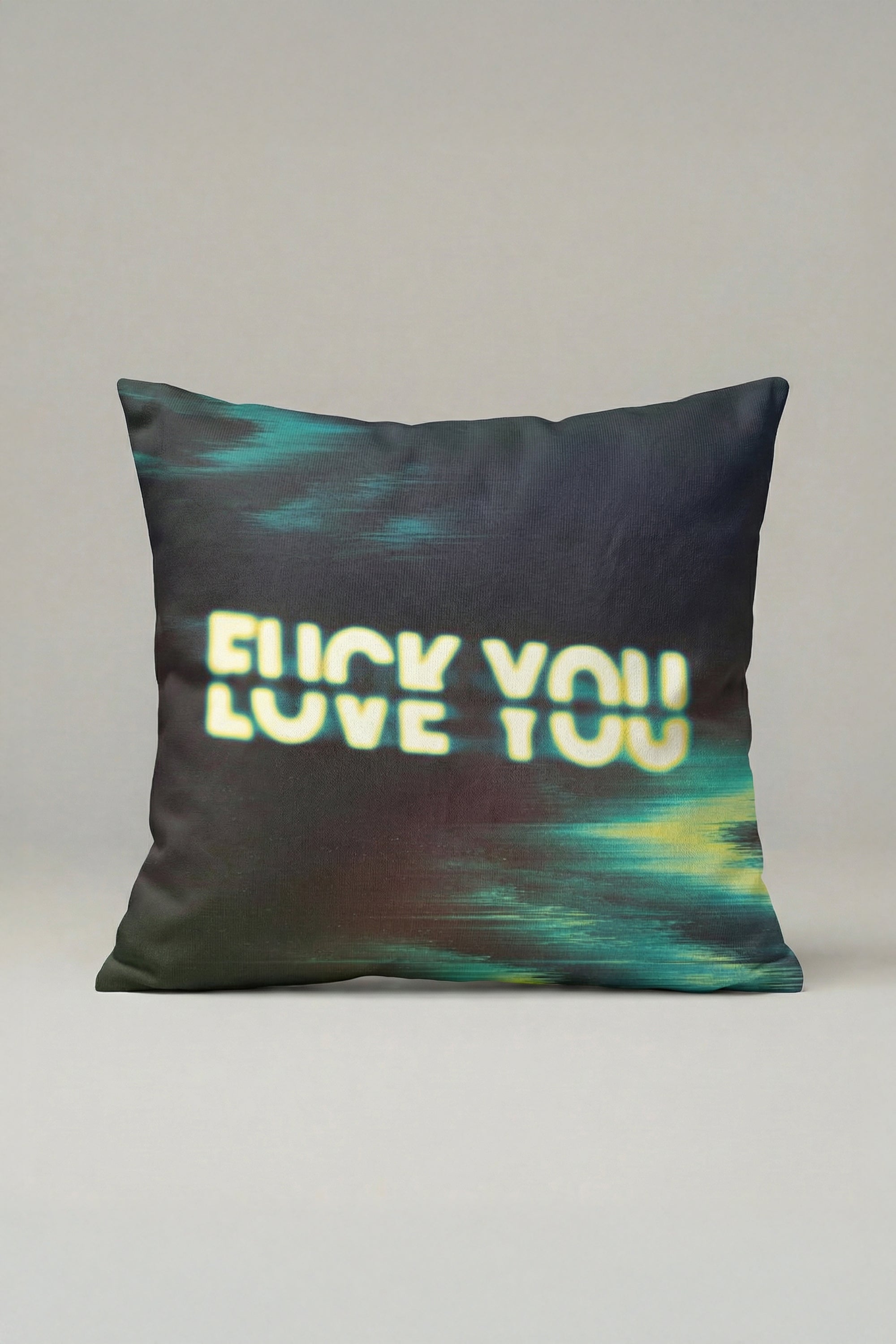 Neon Yazı Desenli Dekoratif Kırlent Kılıfı 075 – Modern Dark Art 45x45 cm Yastık Kılıfı