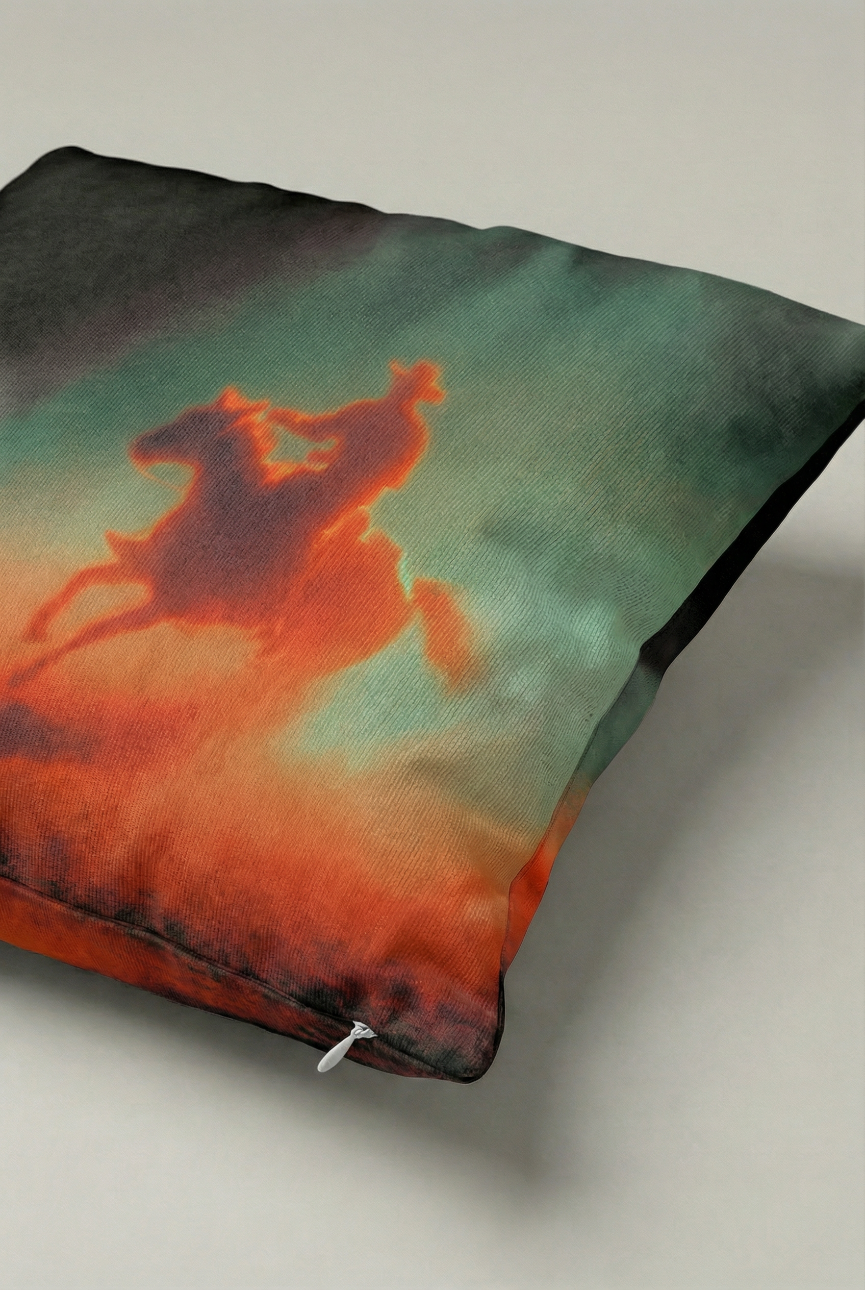 Neon Kovboy Silüet Dekoratif Kırlent Kılıfı 076 – Modern Retro Western Tasarım 45x45 cm