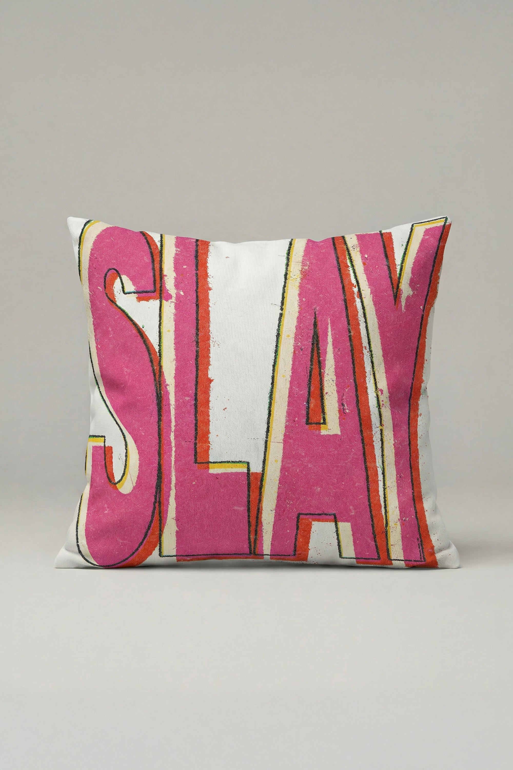 SLAY Tipografik Dekoratif Kırlent Kılıfı 081 – Modern & Pop Art Tasarım 45x45 cm