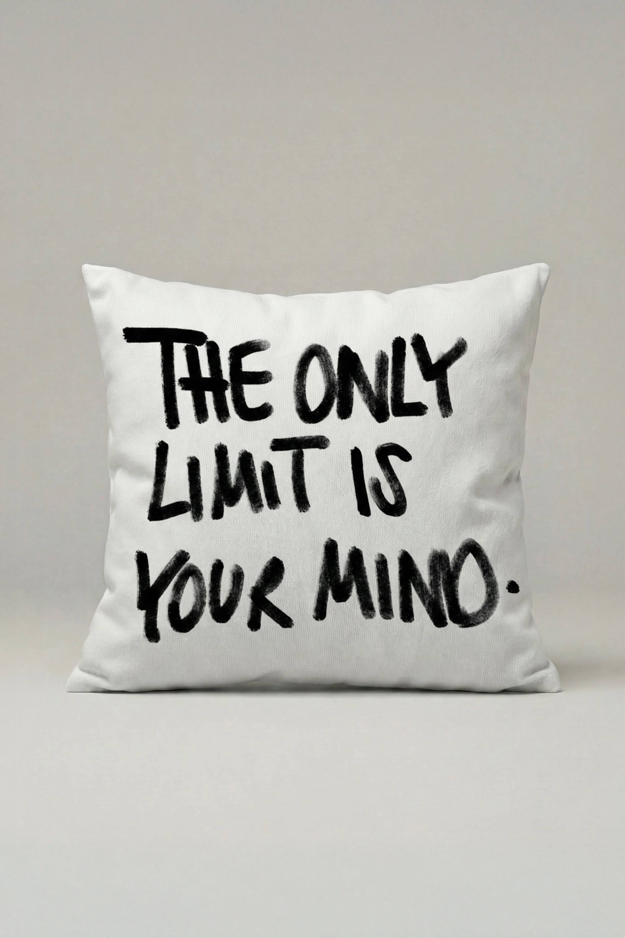 The Only Limit Is Your Mind Kırlent Kılıfı 086 – Yazılı Modern Dekoratif Yastık Kılıfı 45x45 cm