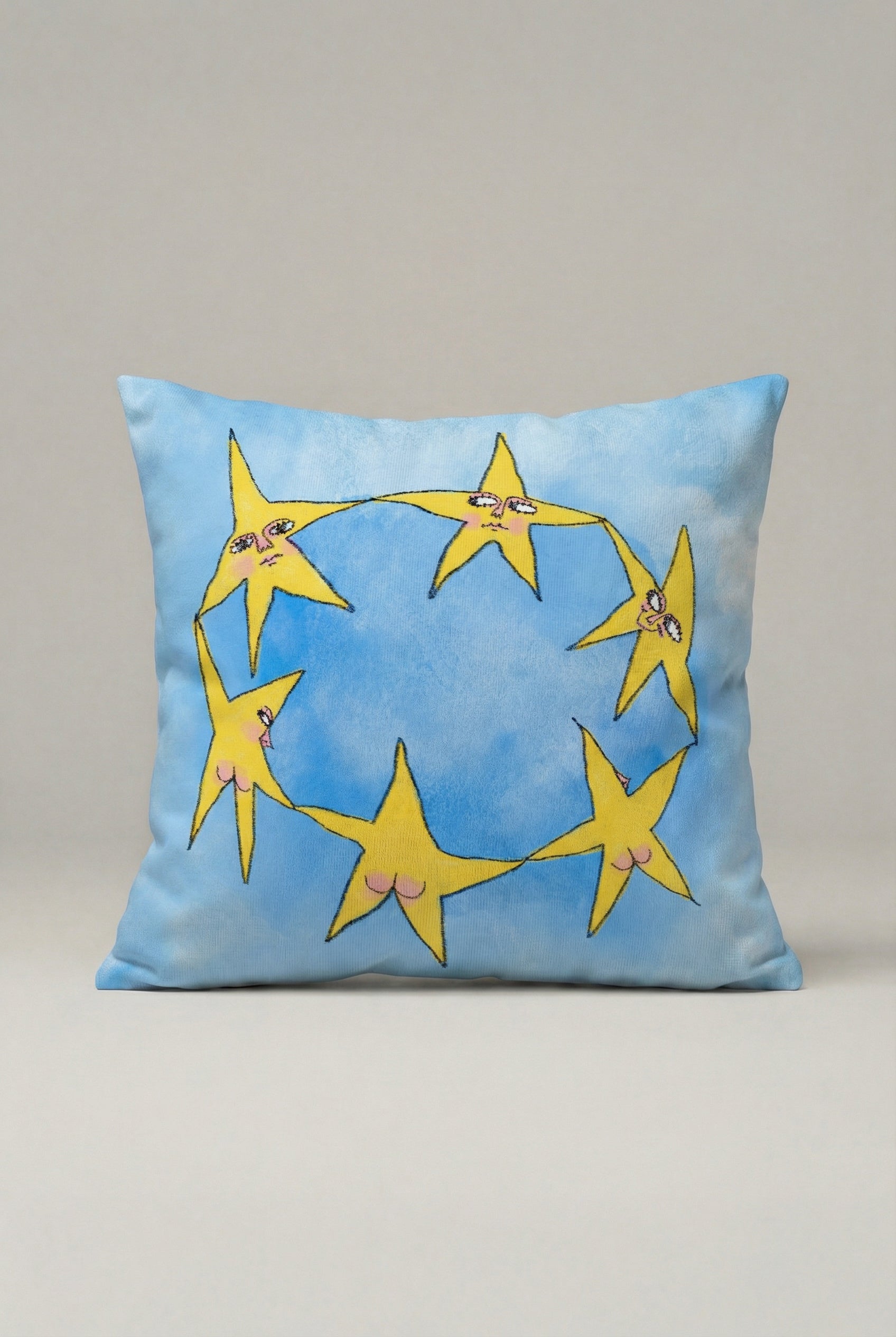 Yıldız Figürlü Dekoratif Kırlent Kılıfı 089 – Modern İllüstratif Tasarım 45x45 cm