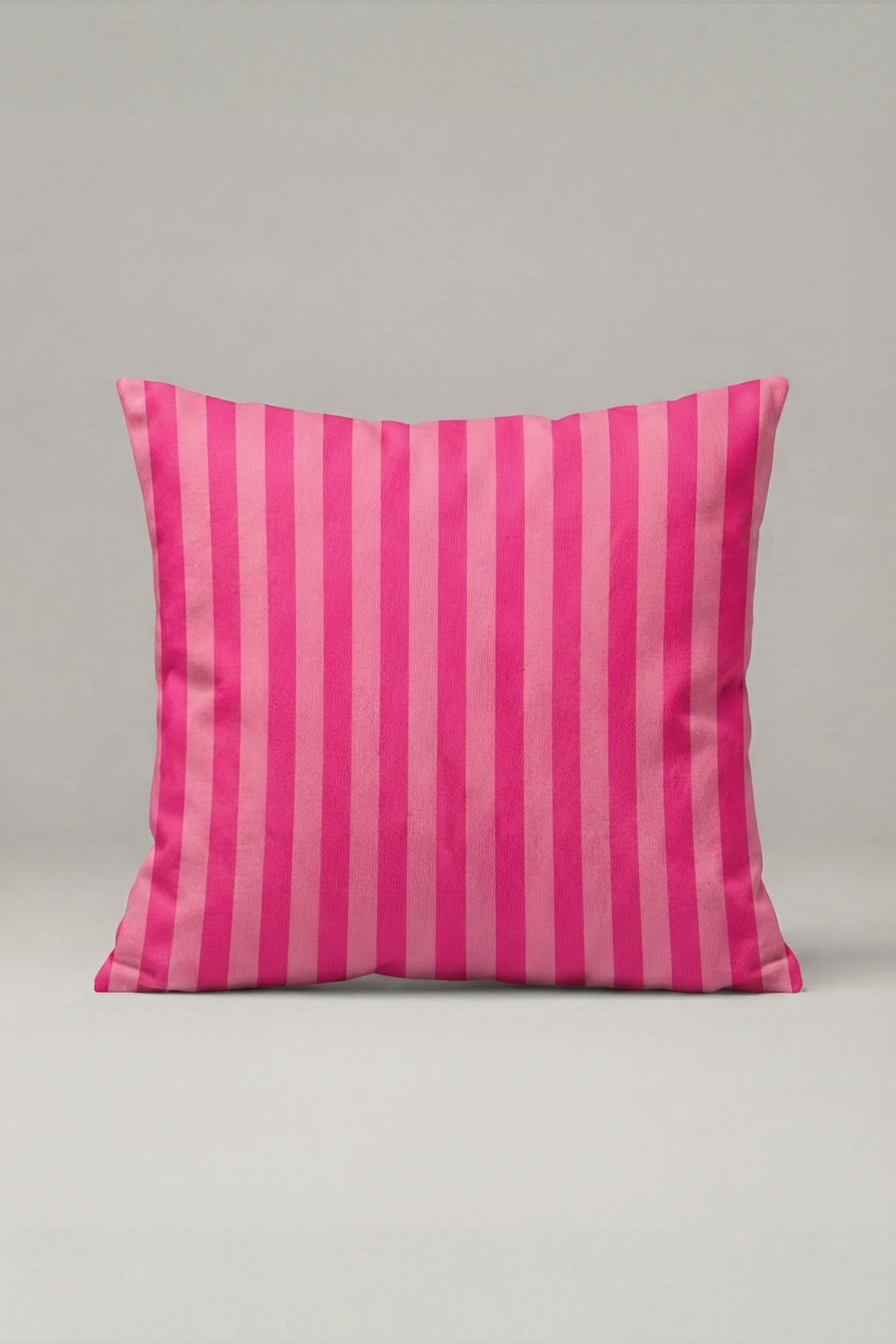 Fuşya Pembe Dikey Çizgili Kırlent Kılıfı 144 – Bold Pink Stripe Tasarım 45x45 cm ürün görseli 1