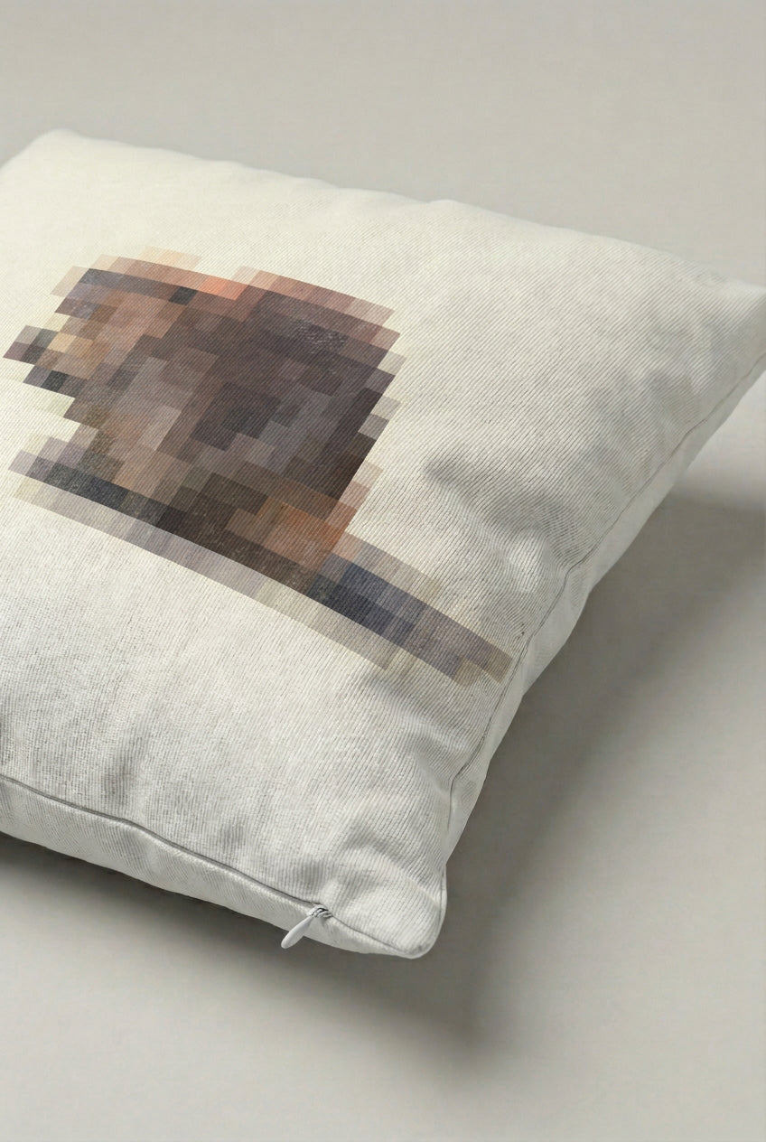 Piksel Kunduz Desenli Kırlent Kılıfı 159 – Pixel Beaver Tasarım 45x45 cm ürün görseli 2