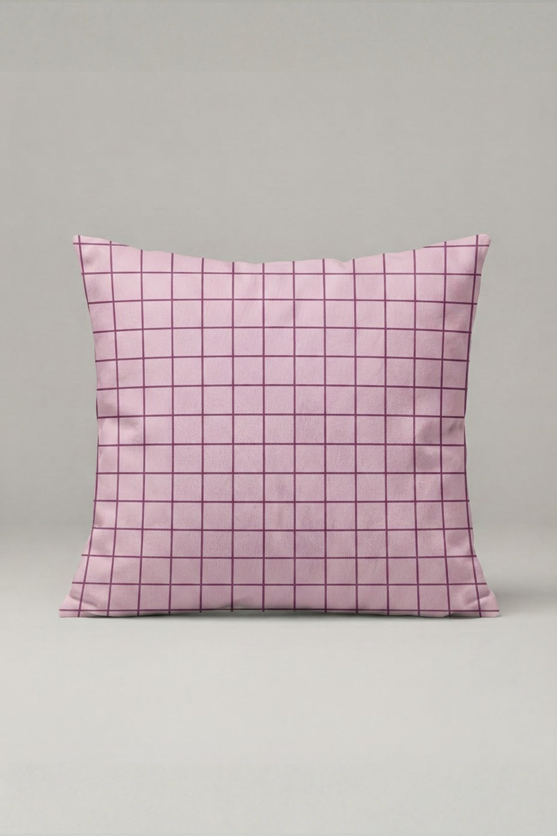 Lila İnce Kareli Kırlent Kılıfı 162 – Lilac Grid Tasarım 45x45 cm ürün görseli 1