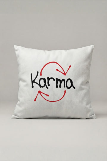 Karma Yazılı Minimal Kırlent Kılıfı 166 – Modern Karma Tasarım 45x45 cm ürün görseli 1