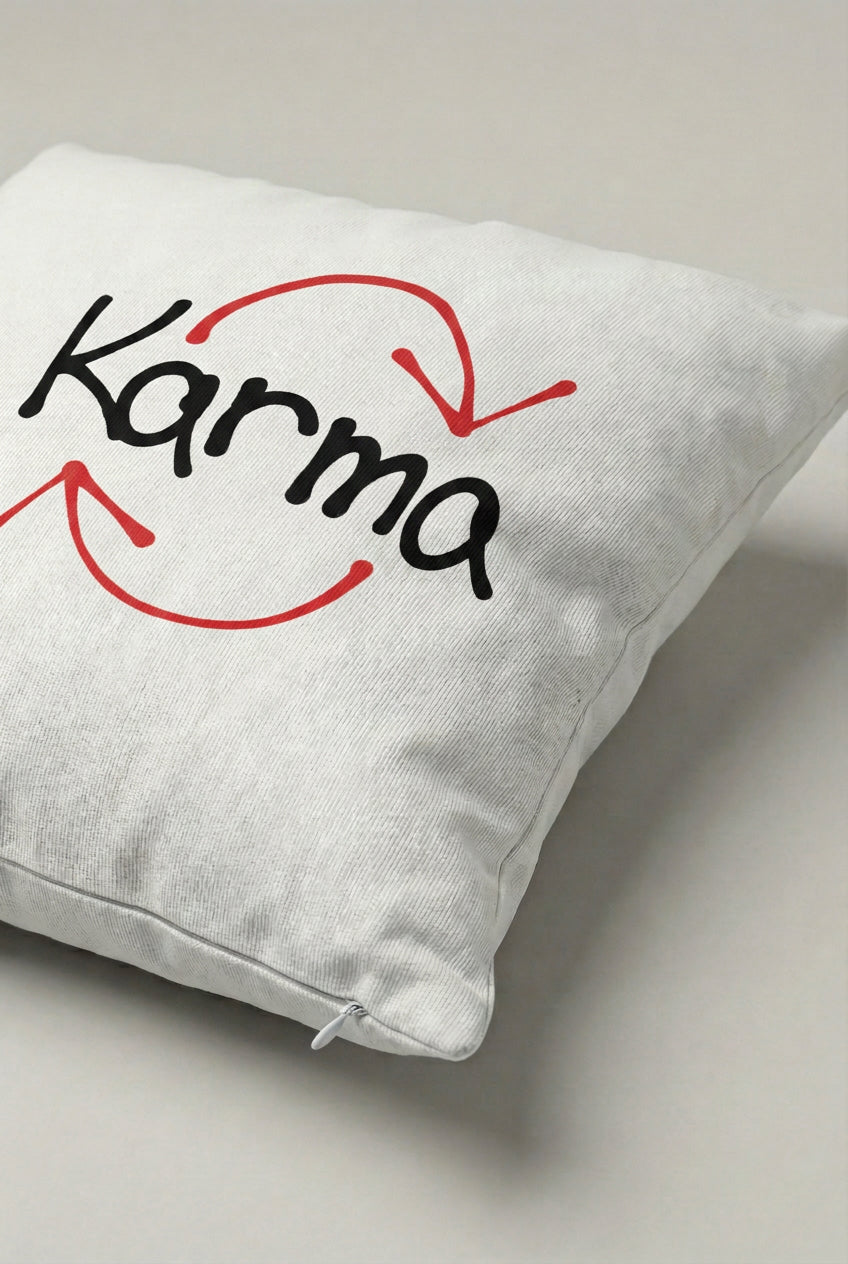 Karma Yazılı Minimal Kırlent Kılıfı 166 – Modern Karma Tasarım 45x45 cm ürün görseli 2
