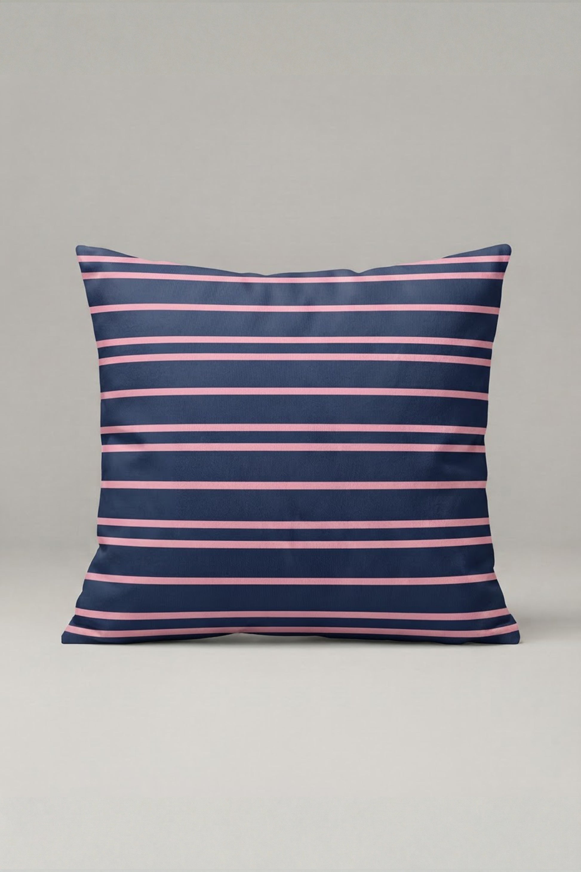 Lacivert Pembe İnce Çizgili Kırlent Kılıfı 169 – Classic Pink Navy Tasarım 45x45 cm ürün görseli 1