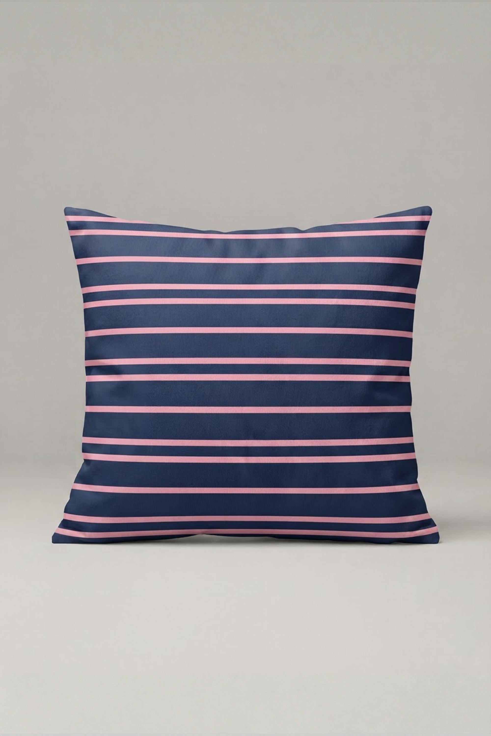 Lacivert Pembe İnce Çizgili Kırlent Kılıfı 169 – Classic Pink Navy Tasarım 45x45 cm ürün görseli 1