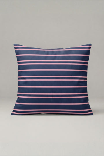 Lacivert Pembe İnce Çizgili Kırlent Kılıfı 169 – Classic Pink Navy Tasarım 45x45 cm ürün görseli 1