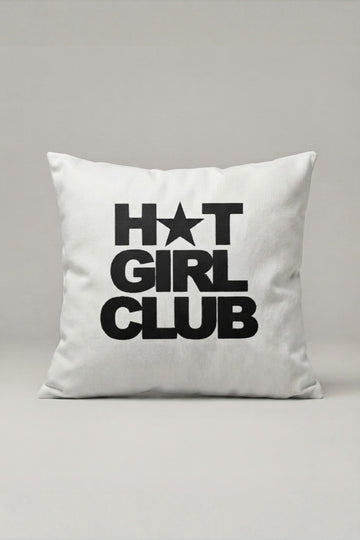 Hot Girl Club Yazılı Siyah Beyaz Kırlent Kılıfı 174 – Hot Girl Club Tasarım 45x45 cm ürün görseli 1