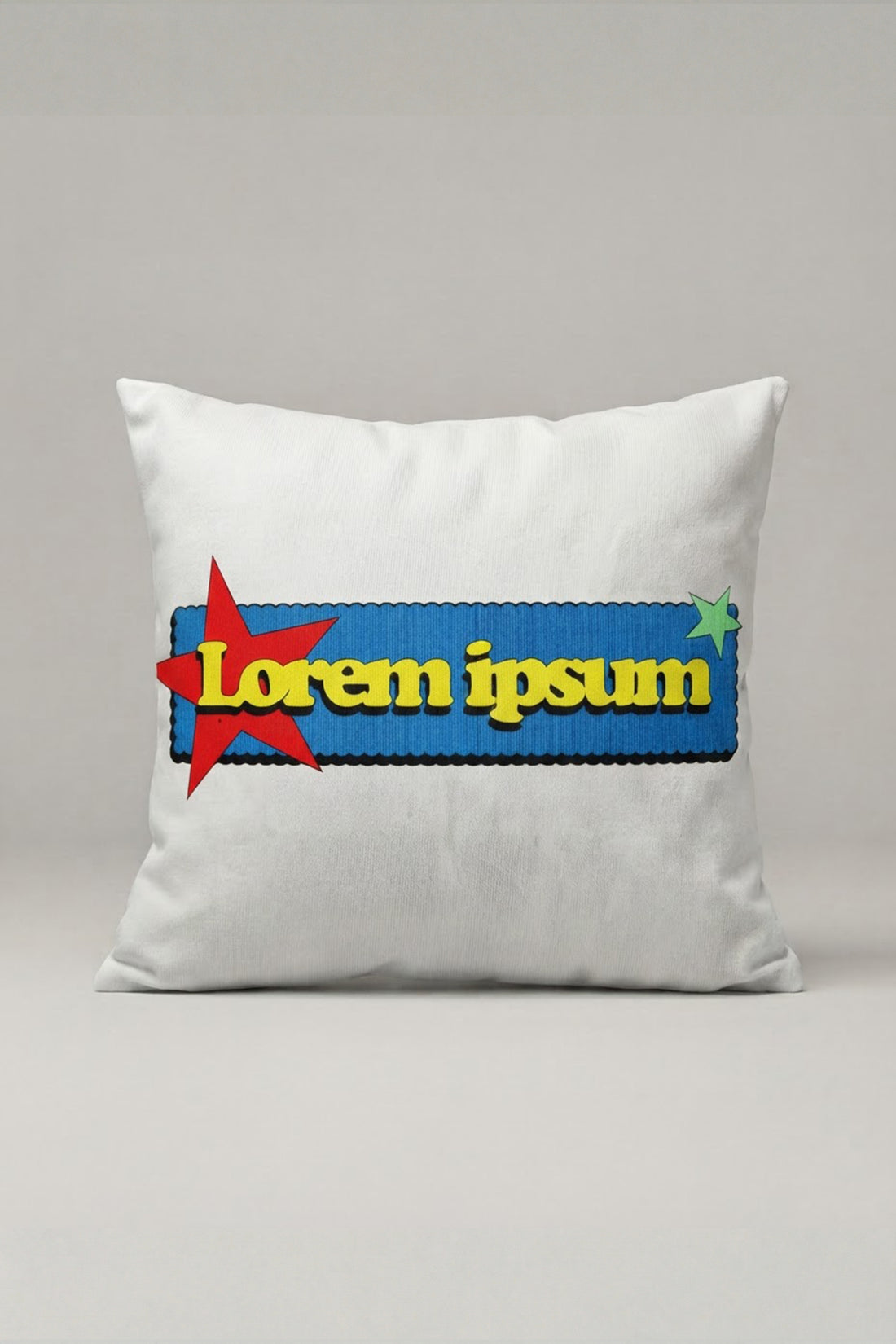 Renkli Pop Art Lorem Ipsum Yazılı Kırlent Kılıfı 180 – Pop Art Caption Tasarım 45x45 cm ürün görseli 1