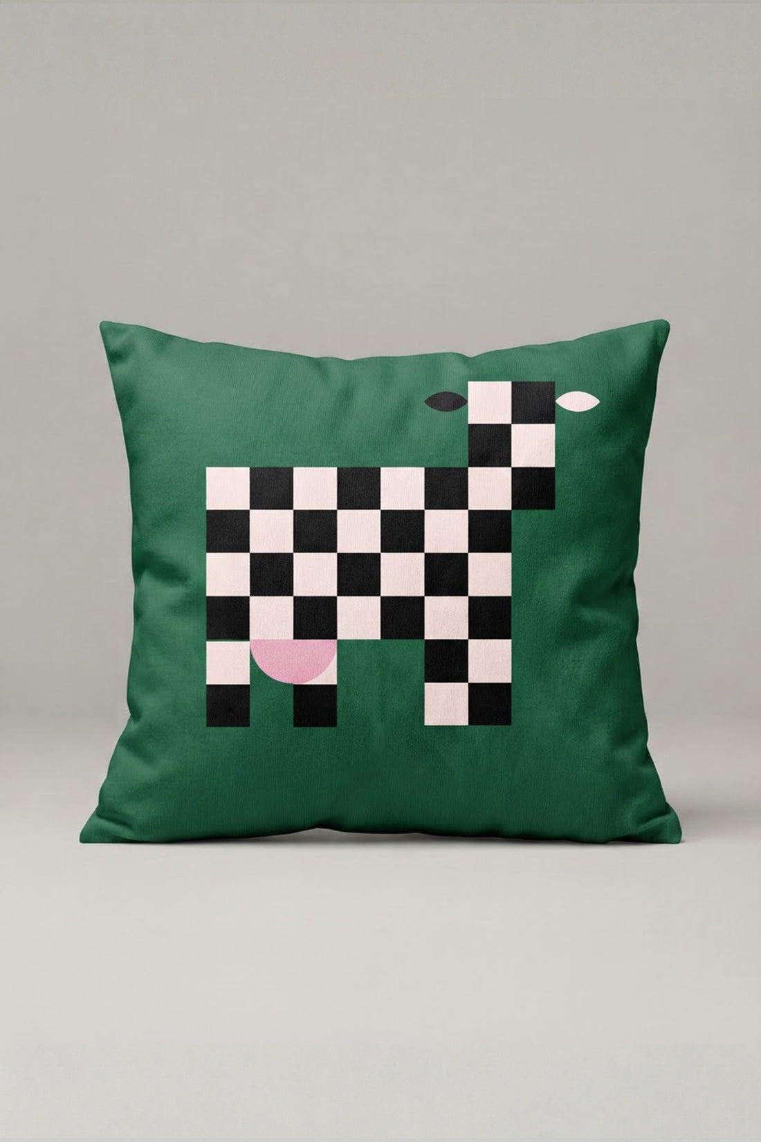 Yeşil Zemin Piksel Köpek Desenli Kırlent Kılıfı 184 – Pixel Puppy Tasarım 45x45 cm ürün görseli 1