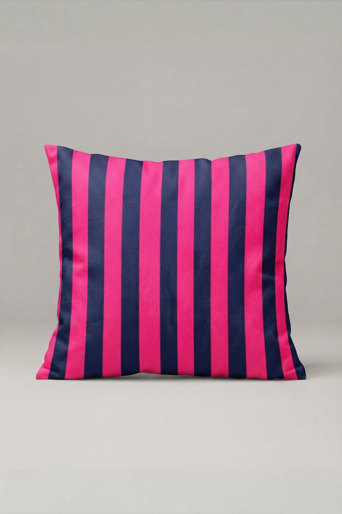 Lacivert Fuşya Çizgili Kırlent Kılıfı 189 – Neon Navy Stripe Tasarım 45x45 cm ürün görseli 1