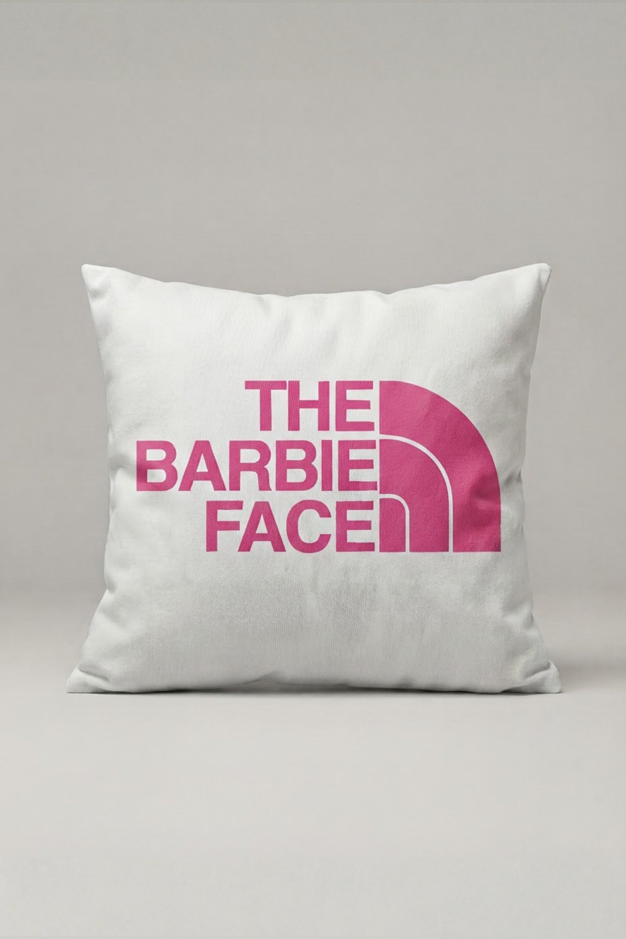 The Barbie Face Yazılı Pembe Kırlent Kılıfı 196 – Barbie Face Tasarım 45x45 cm ürün görseli 1