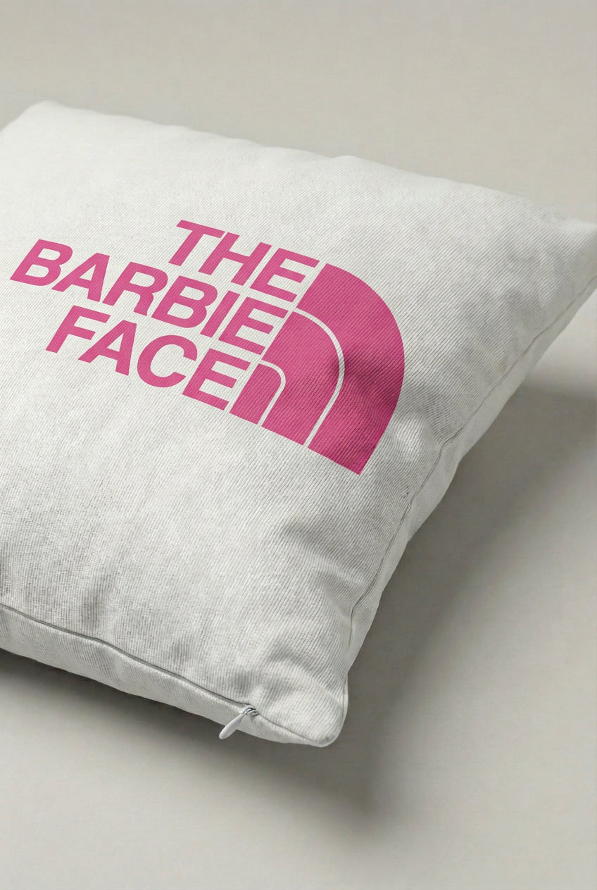 The Barbie Face Yazılı Pembe Kırlent Kılıfı 196 – Barbie Face Tasarım 45x45 cm ürün görseli 2