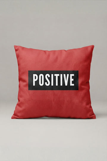 Kırmızı Positive Yazılı Kırlent Kılıfı 200 – Positive Red Tasarım 45x45 cm ürün görseli 1