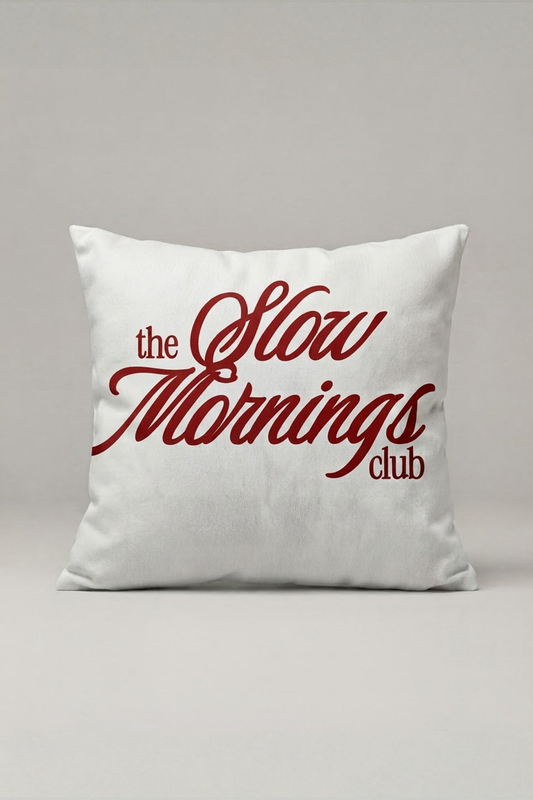 The Slow Mornings Club Yazılı Kırlent Kılıfı 210 – Slow Morning Club Tasarım 45x45 cm ürün görseli 1