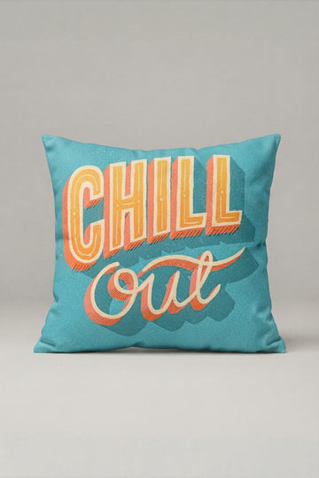 Turkuaz Chill Out Yazılı Kırlent Kılıfı 226 – Chill Out Club Tasarım 45x45 cm ürün görseli 1