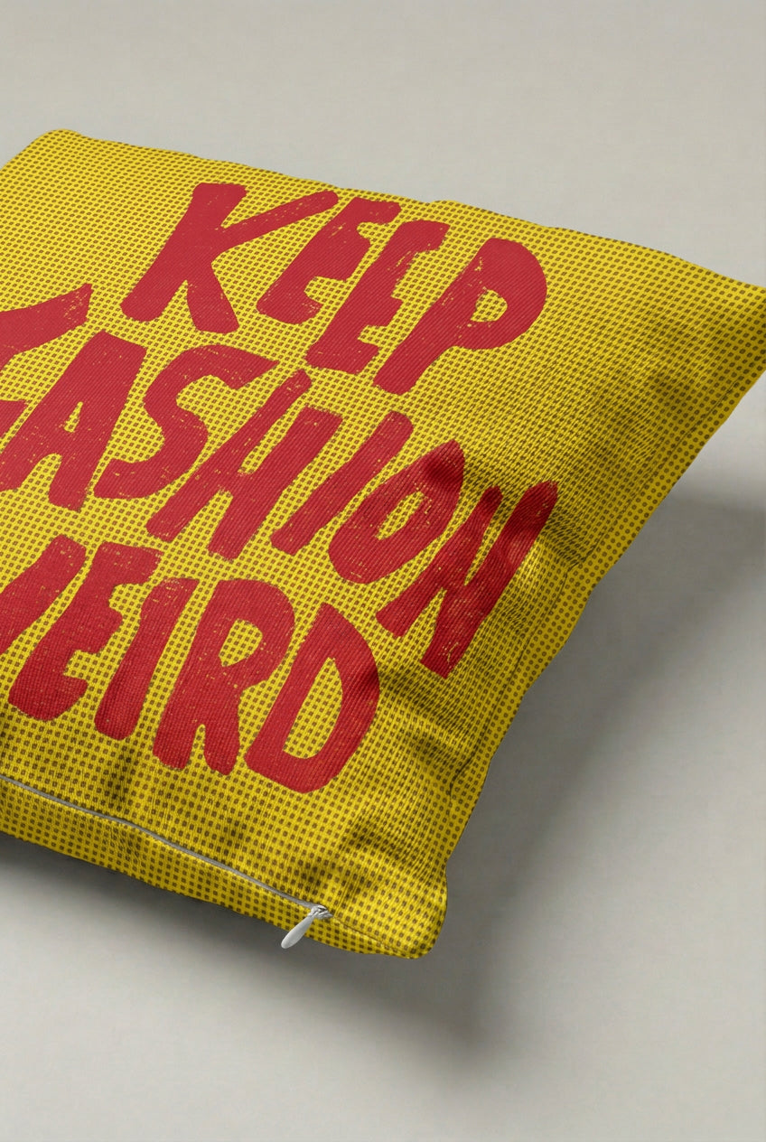 Sarı Keep Fashion Weird Yazılı Kırlent Kılıfı 233 – Fashion Weird Tasarım 45x45 cm ürün görseli 2