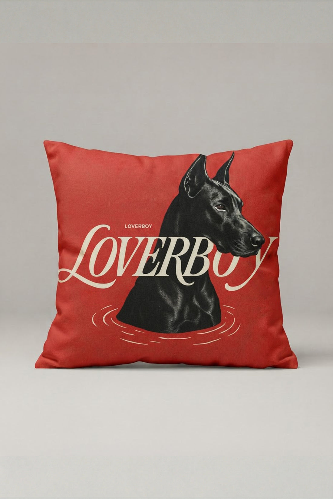 Kırmızı Lover Boy Köpek Desenli Kırlent Kılıfı 254 – Lover Boy Dog Tasarım 45x45 cm ürün görseli 1