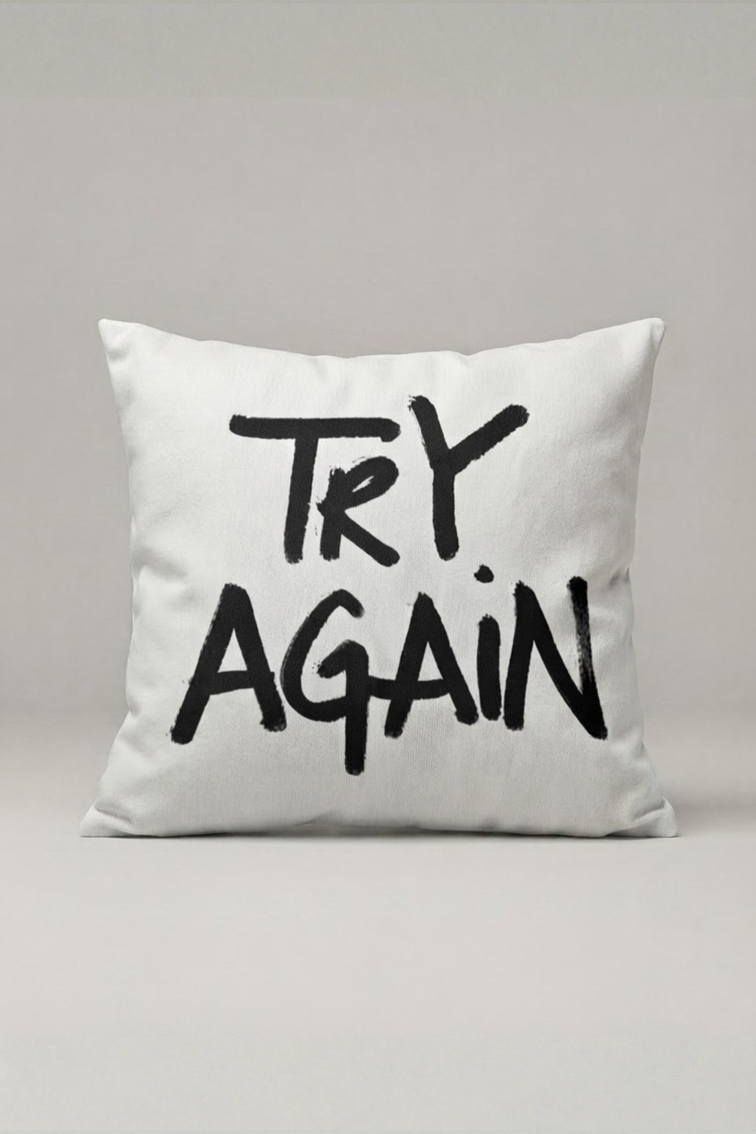 Try Again Yazılı Kırlent Kılıfı 256 – Try Again Tasarım 45x45 cm ürün görseli 1