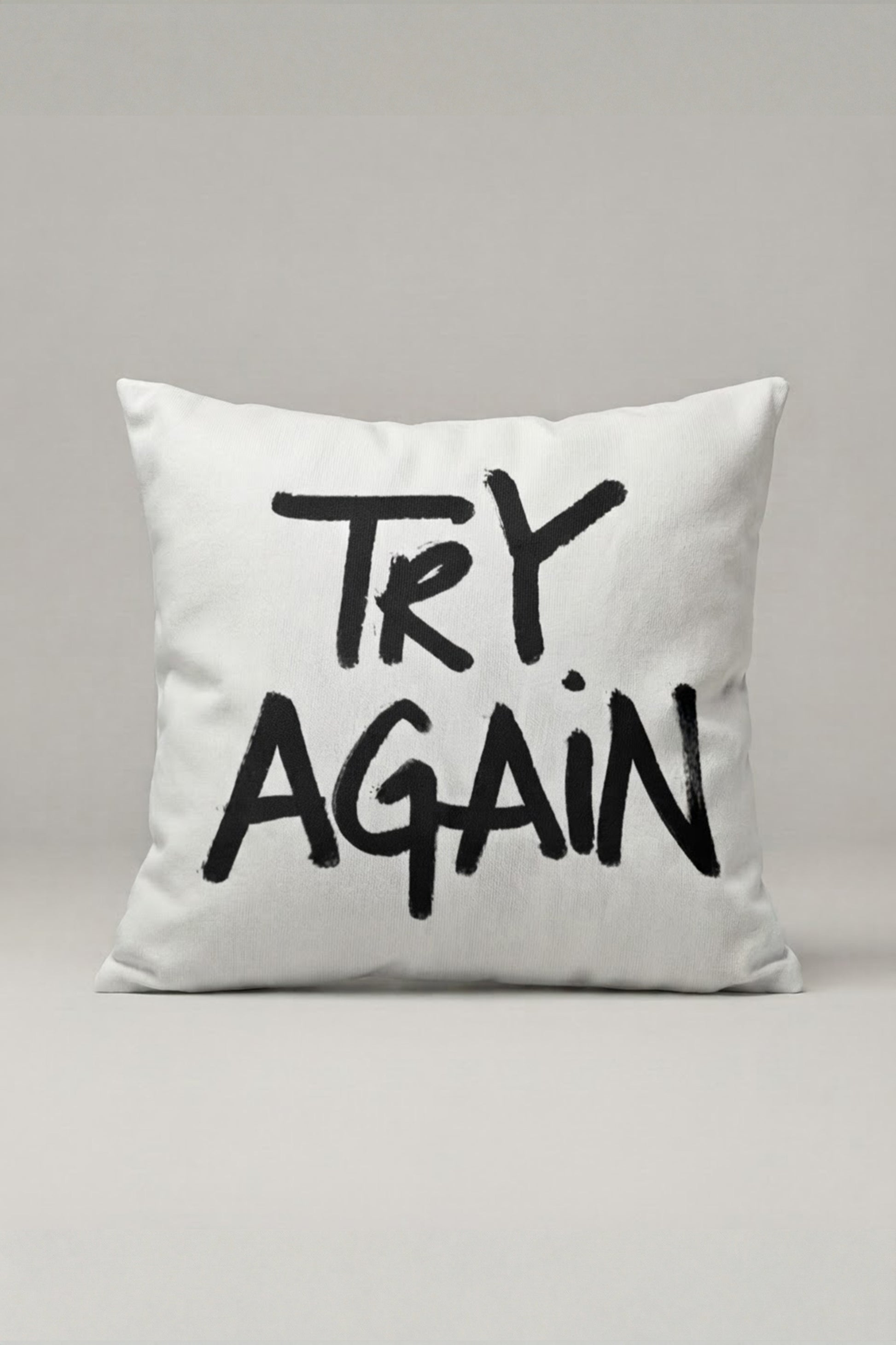 Try Again Yazılı Kırlent Kılıfı 256 – Try Again Tasarım 45x45 cm ürün görseli 1
