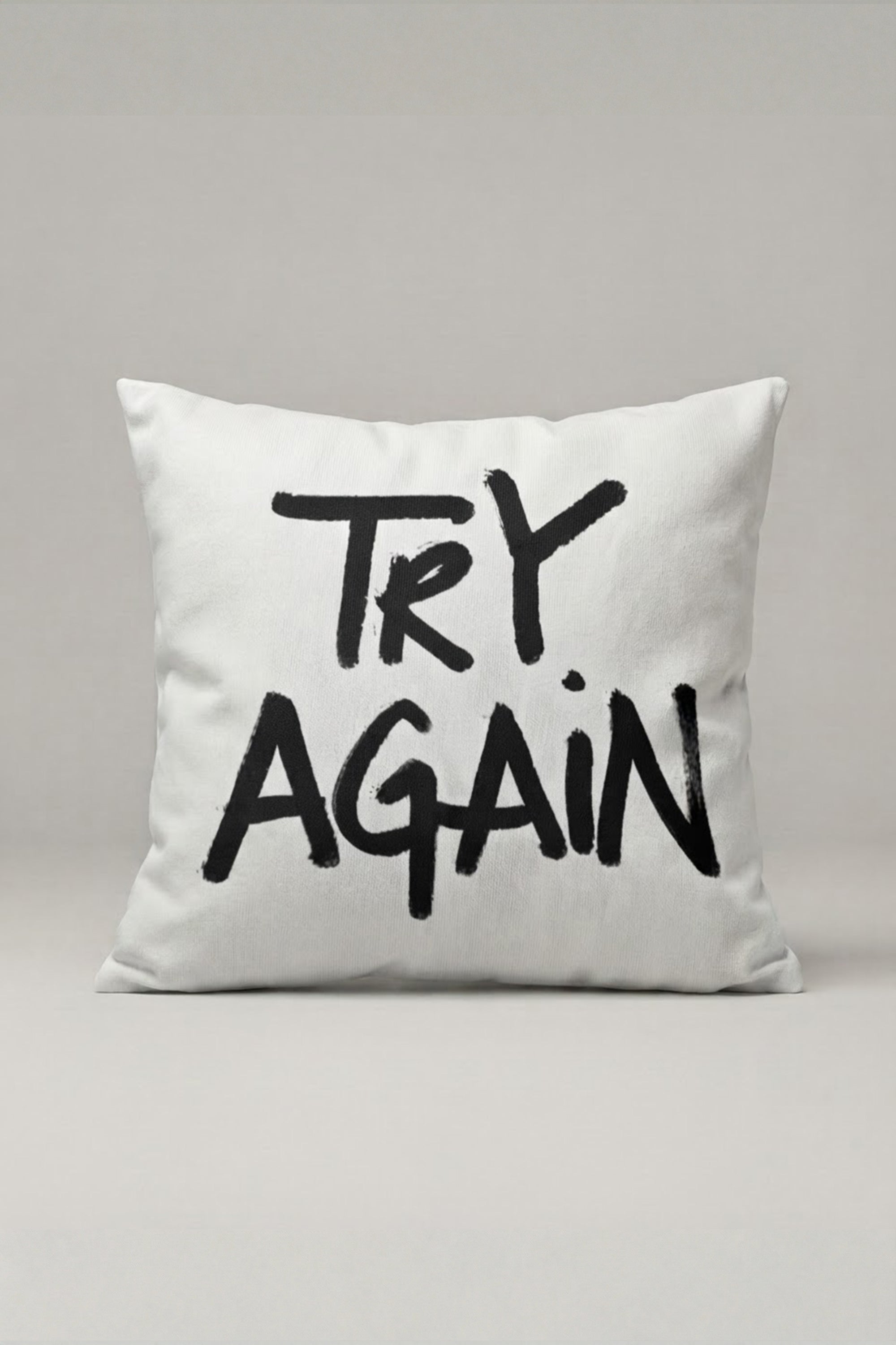 Try Again Yazılı Kırlent Kılıfı 256 – Try Again Tasarım 45x45 cm ürün görseli 1