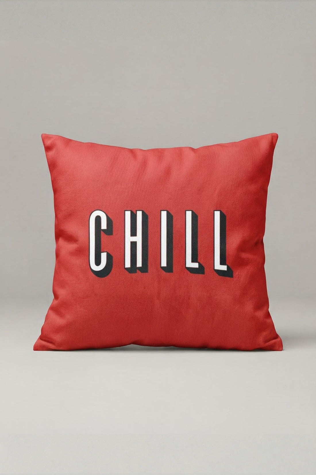 Kırmızı Chill Yazılı Kırlent Kılıfı 264 – Chill Red Tasarım 45x45 cm ürün görseli 1