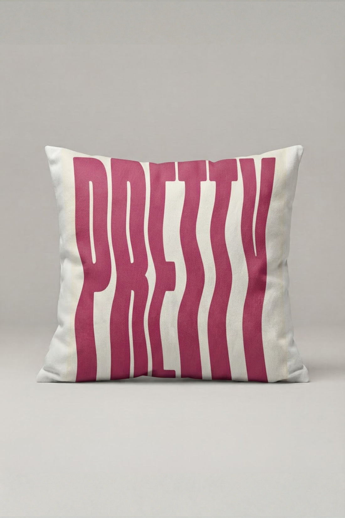 Fuşya Dalgalı Pretty Yazılı Kırlent Kılıfı 268 – Pretty Wave Tasarım 45x45 cm ürün görseli 1