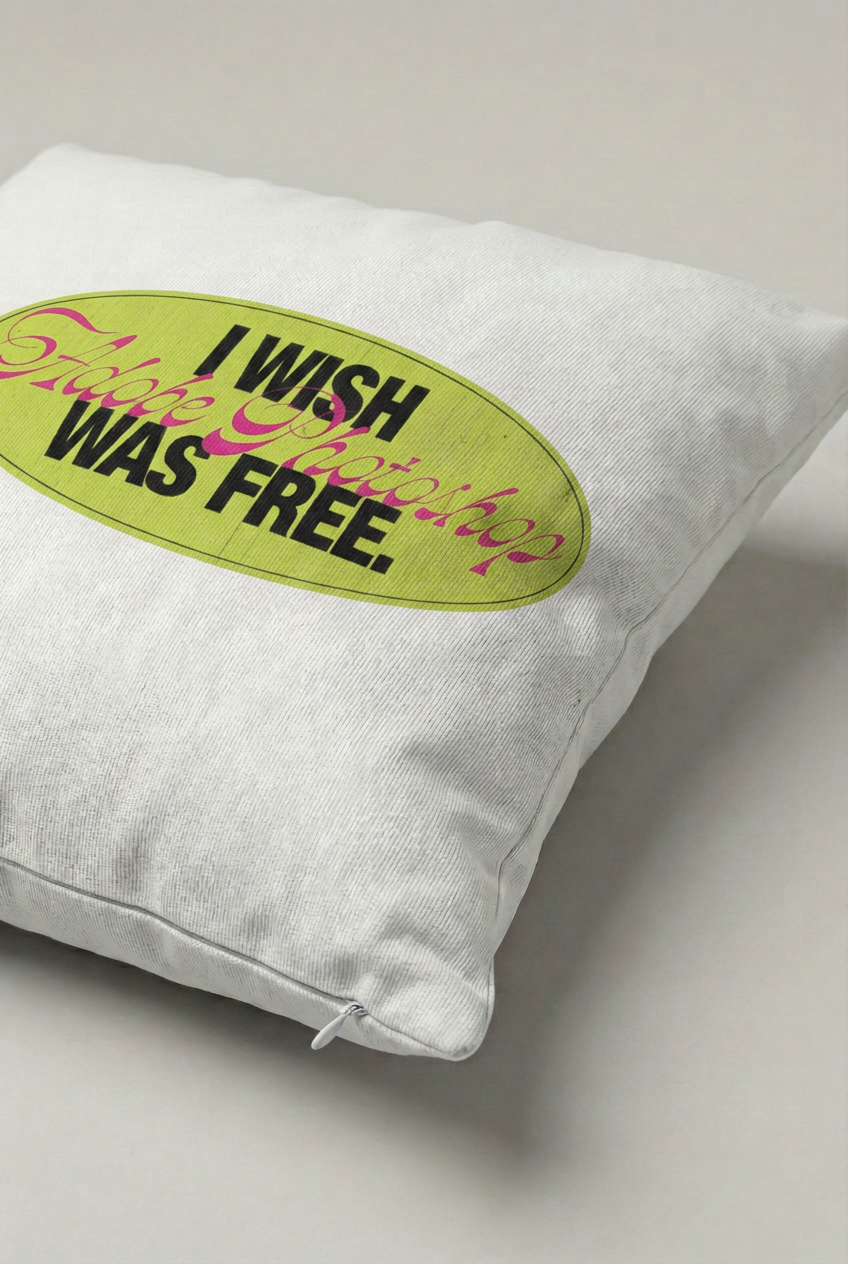 I Wish Everything Was Free Yazılı Kırlent Kılıfı 273 – Free Wish Tasarım 45x45 cm ürün görseli 2