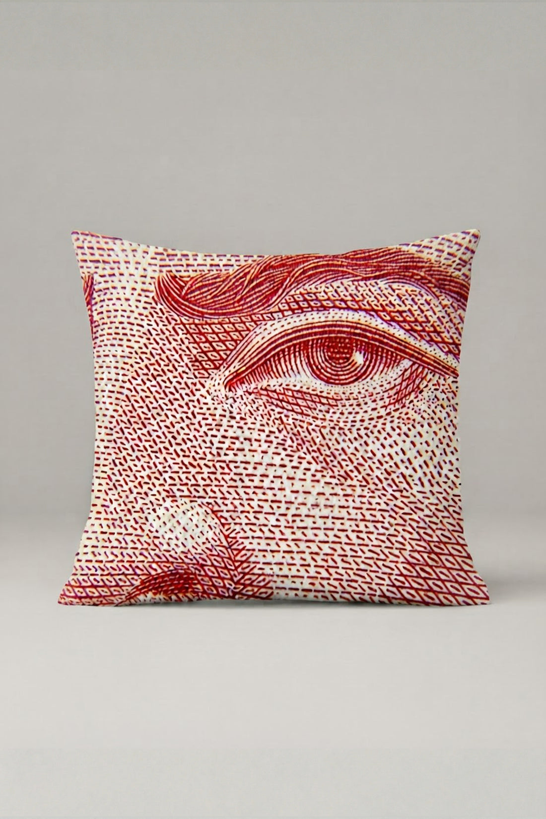 Kırmızı Sanatsal Göz Desenli Kırlent Kılıfı 276 – Crimson Eye Tasarım 45x45 cm ürün görseli 1