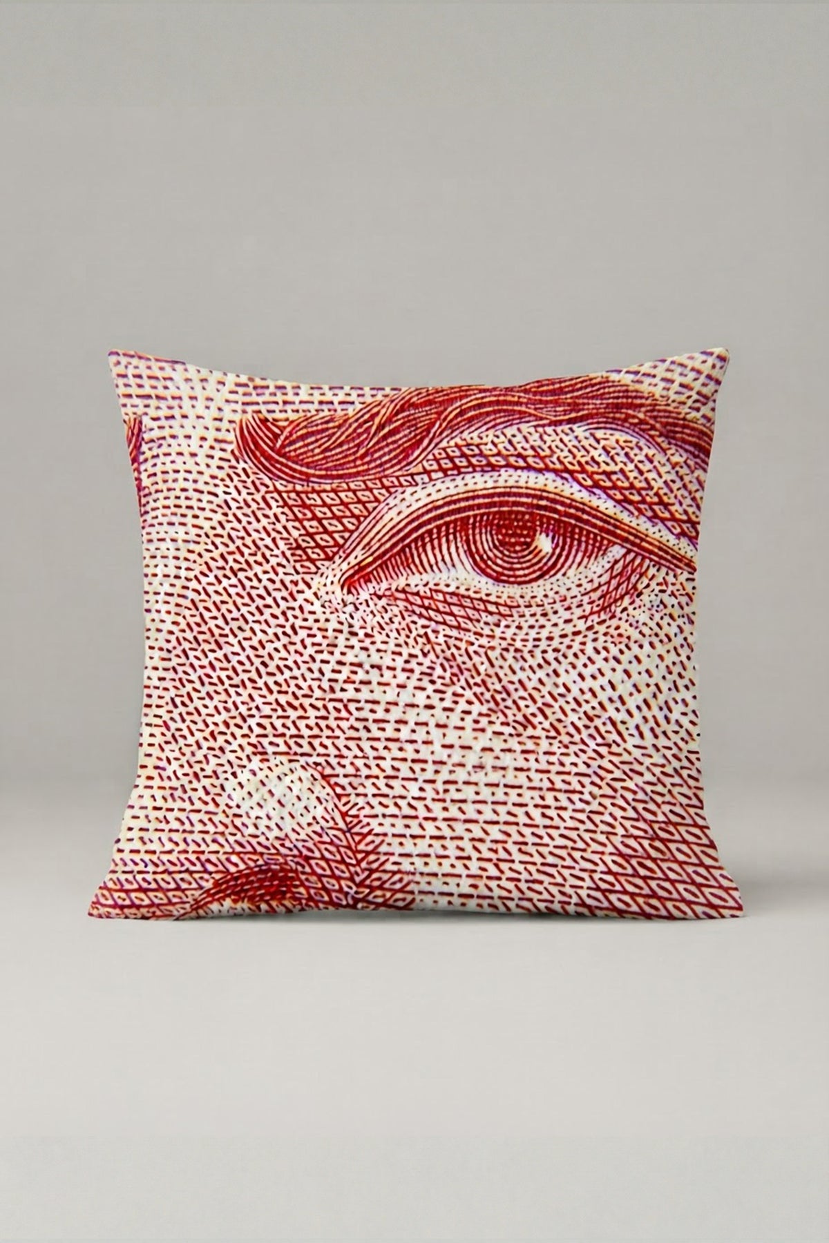 Kırmızı Sanatsal Göz Desenli Kırlent Kılıfı 276 – Crimson Eye Tasarım 45x45 cm ürün görseli 1