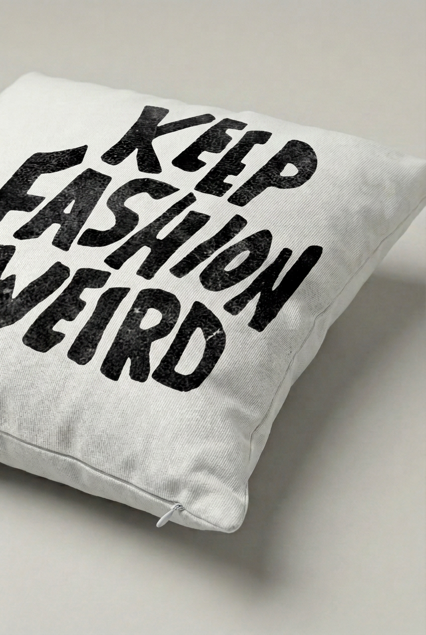 Keep Fashion Weird Yazılı Kırlent Kılıfı 282 – Fashion Rebel Tasarım 45x45 cm ürün görseli 2