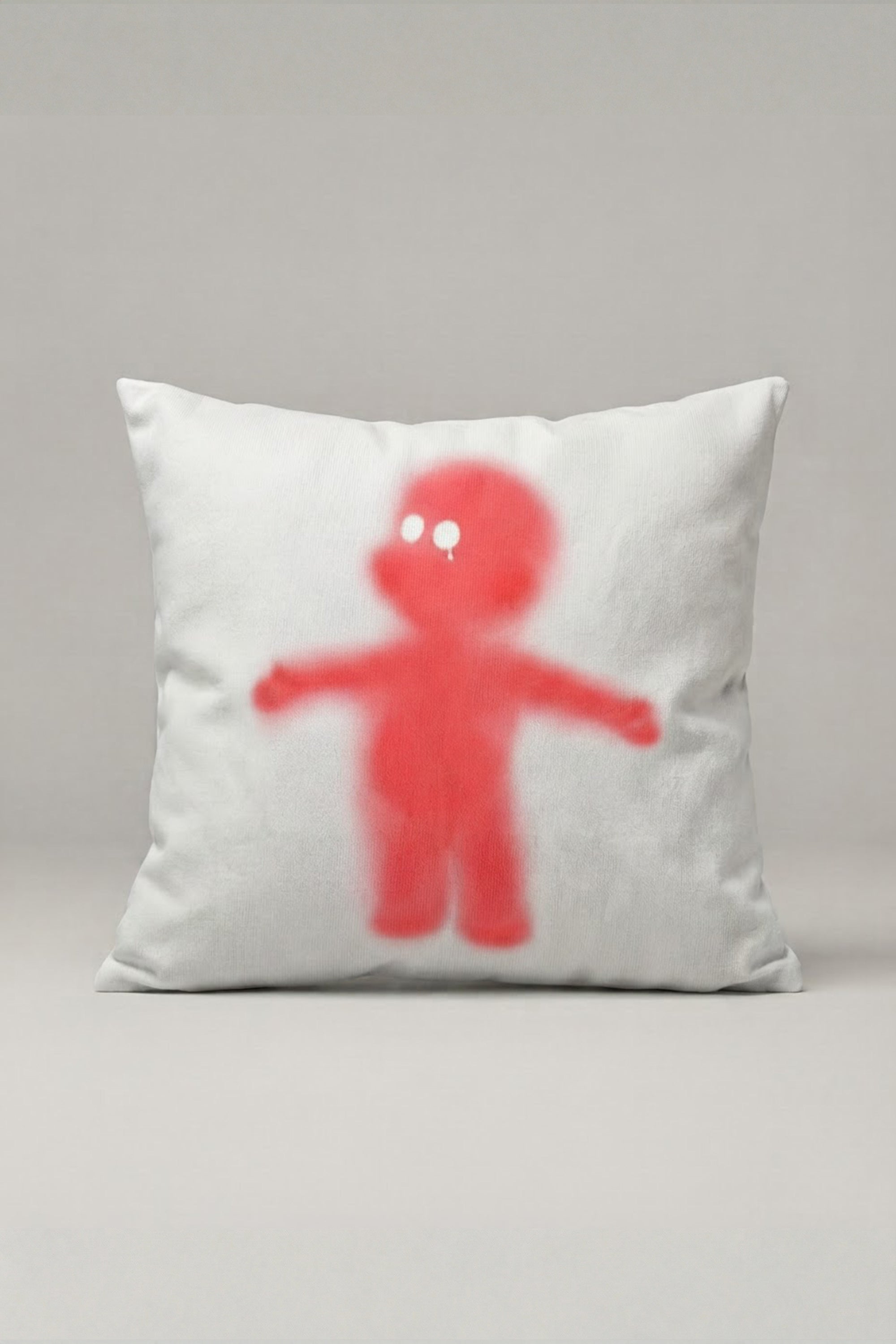 Bulanık Kırmızı Figür Desenli Kırlent Kılıfı 288 – Red Mystery Tasarım 45x45 cm ürün görseli 1