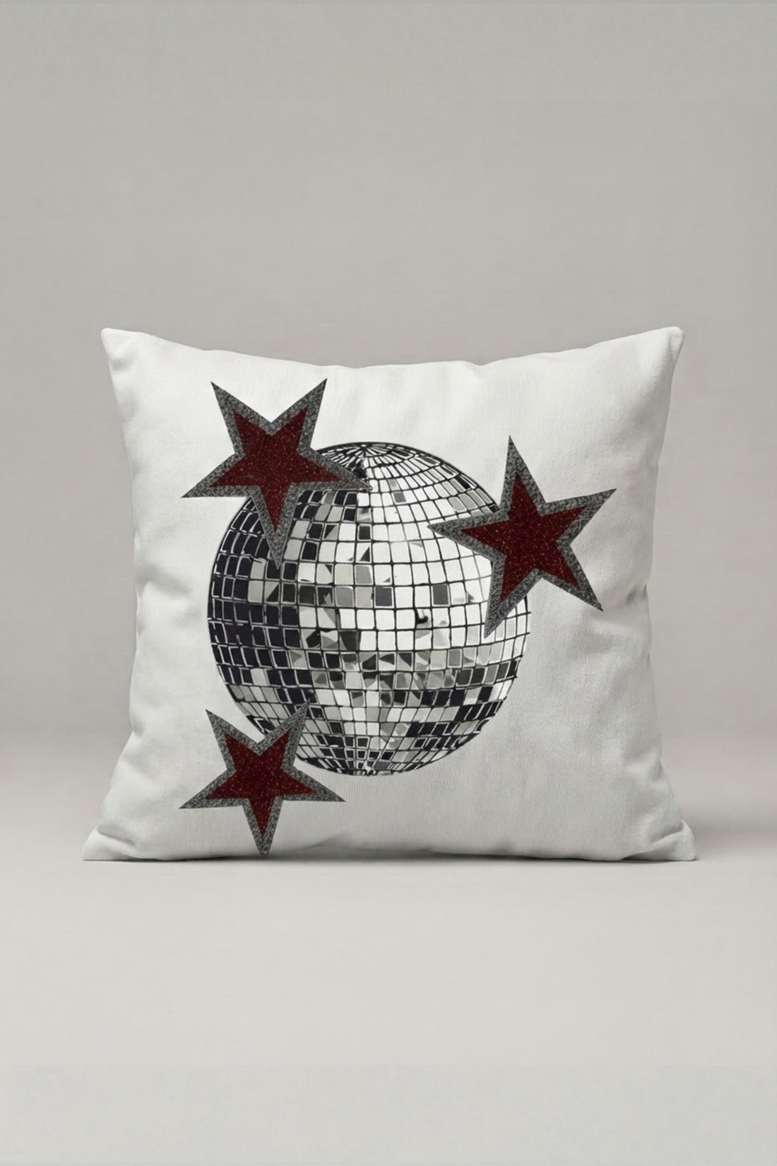 Disko Topu ve Yıldız Desenli Kırlent Kılıfı 290 – Disco Star Tasarım 45x45 cm ürün görseli 1