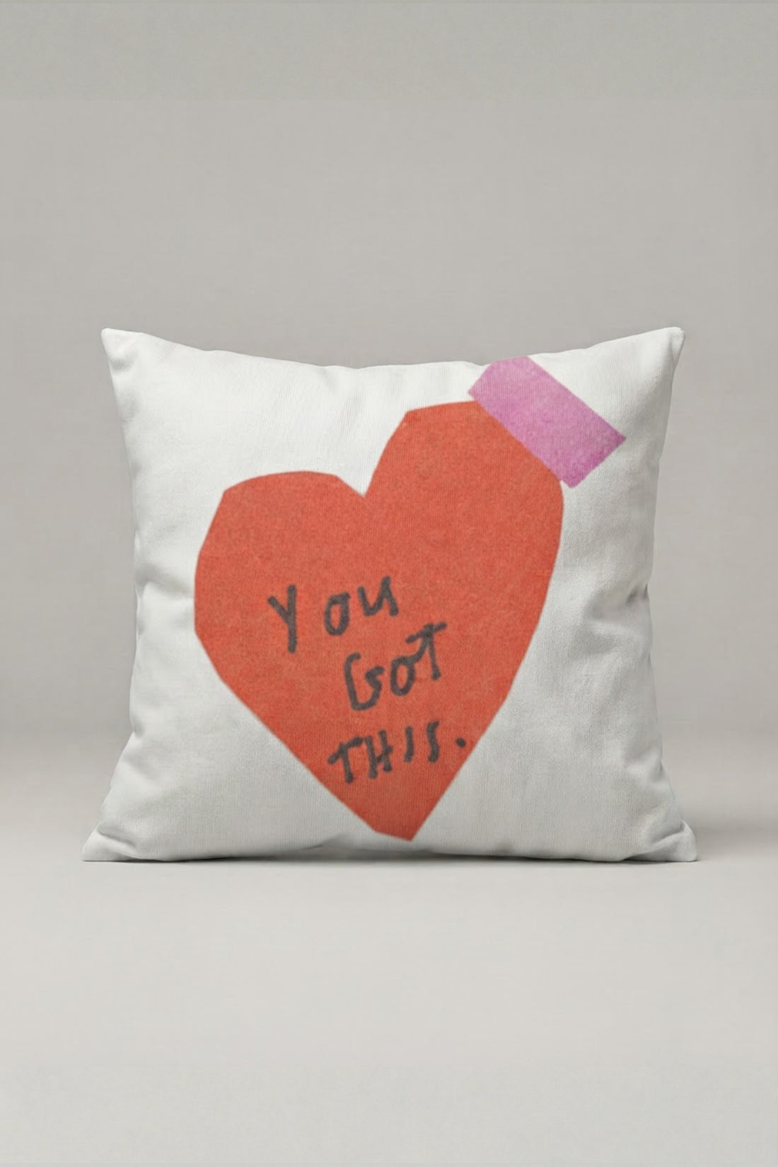 Kalp Notlu You Got This Yazılı Kırlent Kılıfı 292 – You Got This Note Tasarım 45x45 cm ürün görseli 1
